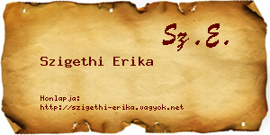 Szigethi Erika névjegykártya